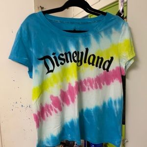 Disneyland tie dye patterned cropped tee women’s XL